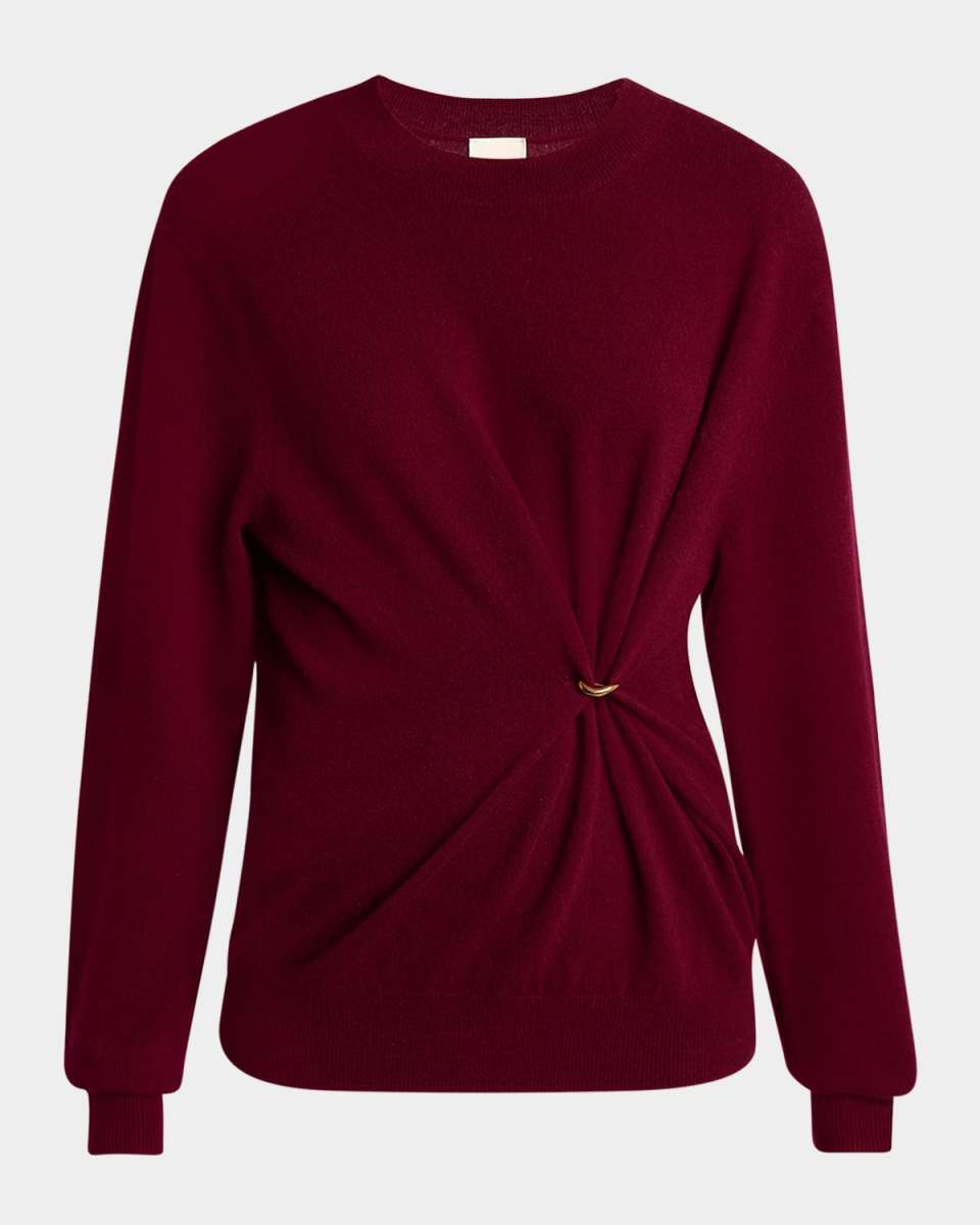 Ilaria Gathered Ring Wool-Cashmere Sweater